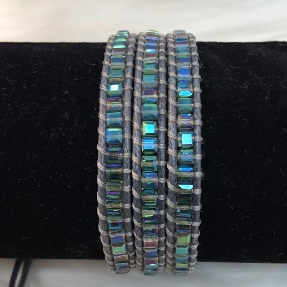 NEW Teal and grey wrap bracelet - Picture 2 of 6